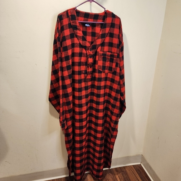 Ashford and Brooks Men's Flanel Plaid long Sleeves Cotton Blend nighhyshirt 3XL - Picture 5 of 11